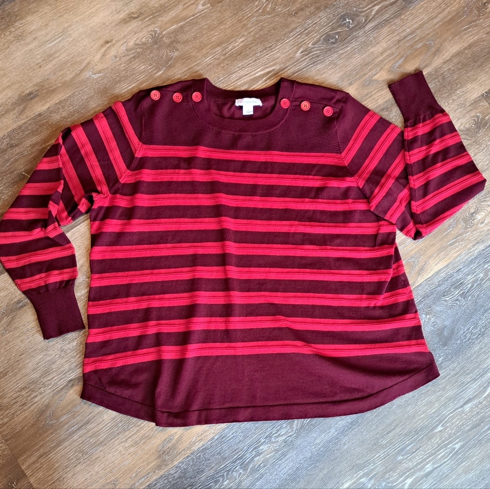 Liz Claiborne Striped Sweater Size 2X
